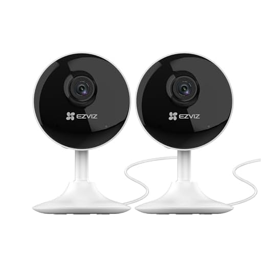 EZVIZ Kit de 2 Camaras de Vigilancia Interior 1080p IP Cámara de Seguridad con Visión Nocturna, 2.4GHz Wi-Fi Detección de Movimiento, Audio Bidireccional, Monitor de Bebé, C1C 2PK