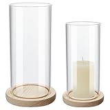Protection coupe-vent pour bougie:Conçu avec des couvercles en verre d'ouragan pour protéger les bougies pilier des brises lors des dîners en extérieur ou des fêtes sur la terrasse, prolonger le temps de combustion tout en mettant en valeur les flammes vacillantes, Atmosphères envoûtantes de soirée
