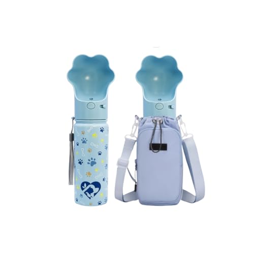 LOVABLE LIVINGS PAWRA - Botella de agua para perros de 18 onzas + bolsa de transporte, acero inoxidable de doble pared de alta calidad, a prueba de fugas, cero residuos, ecológica, compacta, ligera