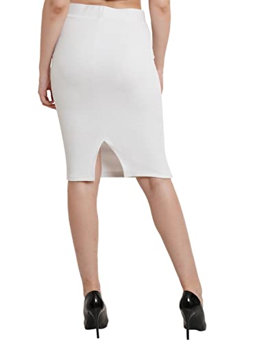 Image of POPWINGS Casual Solid Pencil Skirt for Women || Semi-Formal Office Wear Knee-Length Skirt for Women || Stylish Mini Skirt for Women || Summer Pencil Skirt for Women