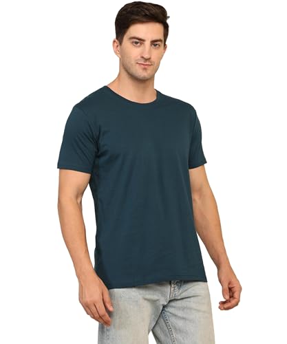 Image of Unisex Round Neck Plain T-Shirt | Combed Bio-Washed Ring Spun Cotton for Men & Women, Short Sleeves
