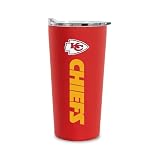 Rico Industries NFL Football Kansas City Chiefs 18oz Soft Touch, Easy Grip Tumbler