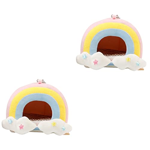 Mipcase 2stücke Hamster Hängematte Aus Gemütliches Schlafnest Für Kleintiere Dekoratives Rattennest Und Igelunterkunft Für Hamsterkäfige Und Meerschweinchen Zubehör