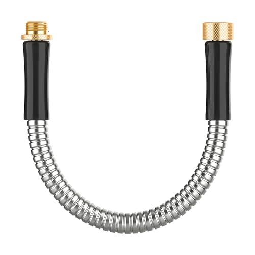 Short Metal Garden Hose 1 ft Connector Stainless Steel Small Hose Extension Adapter for Hose Reel Long Flexible Lightweight & Heavy Duty Water Pipe No Kinking Outdoor Water Hose for Yard 1 Foot