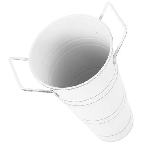 Porte-parapluies en métal blanc vintage seau haut support rangement
