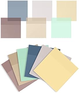 Vicloon Transparent Sticky Notes, 300 Pcs Colored Self-Stick Note Pads, Clear Notes Colorful Transparent Sticky Notes for Learning, School, Home and Office(75*75mm)