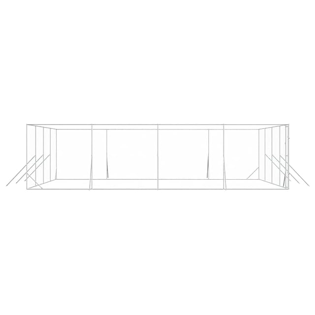 Foto 7 de 8 de vidaXL Perrera de Exterior Acero galvanizado Plateado 8x8x2 m
