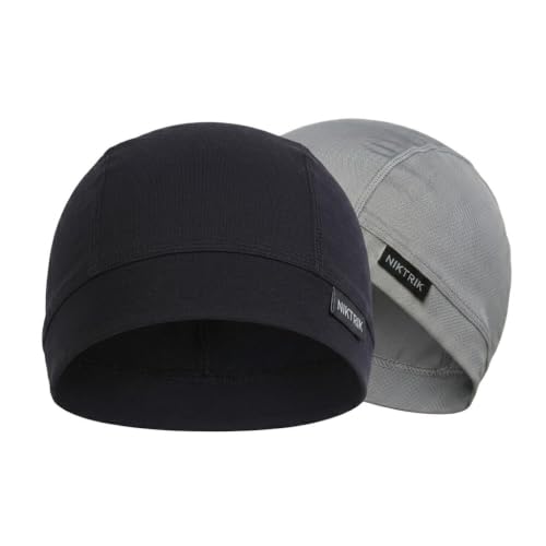 Image of Unisex Helmet Skull Cap for Bikers & Cyclists, Polyester Head Cap, Hair Inner Helmet Cap for Men, Sweat Cooling Beanie Cap, Skull Mask for Summer, Bike Accessories