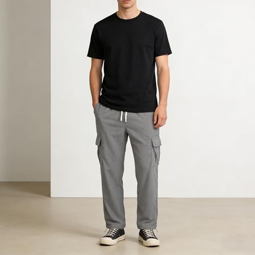 Pantalon cargo velours ample multi-poches pour homme actif