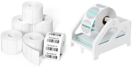 MUNBYN 2x1 Inch Thermal Labels, 6000 Labels 6 Rolls, White, Waterproof, Oil-proof, Writable, Thermal Printer Compatible