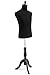 Male Display Dress Form Mannequin in Black Jersey on Traditional Wood Tripod by TSC-Medium-Black