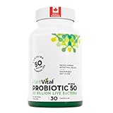 PlantVital Probiotics for Women - 50 Billion Cfu 15 Bacteria Strains - Made in Canada, Health Canada Licensed - Probiotic Supplement - Promotes a Favorable Gut Flora - 1 Month Supply - 30 Capsules