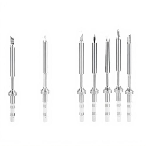 Image of TS100 Soldering Iron Tips Kit (Complete Set of 7 Pieces) with 7 Stainless Steel Replacement Heads Mini Portable Welding Soldering Tools