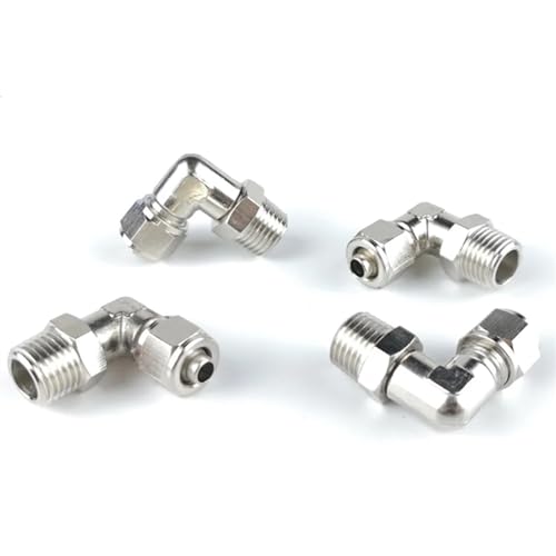 Conector rápido neumático PL con codo en escuadra y rosca macho BSP de un cuarto 8