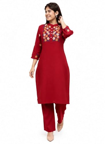 Generic Nexvora Women's Cotton Floral Kurti with Pant - Image 2