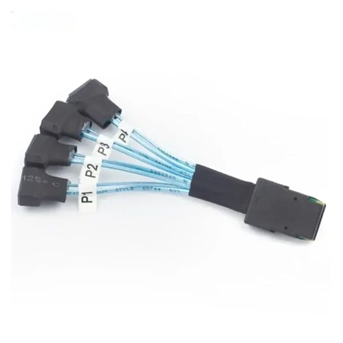 Cable LINGQE S-AS a 4 SATA 30 cm naranja miniatura 5