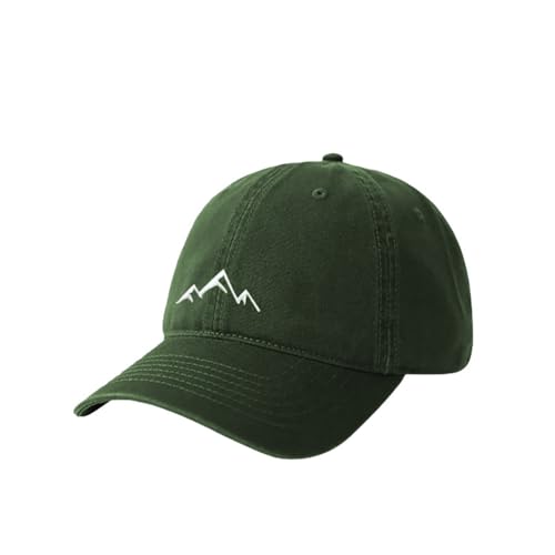 YULOONG Baseball Cap Mens Mountain Peak Embroidery Baseball Hats Classic Solid Cotton Dad Cap Womens Outdoor Sports Cap Adjustable Green