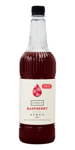 Simply Sugar Free Raspberry Syrup Low Calorie Vegan & Nut Free Flavoured Syrup for Coffee Cocktails & Baking (1 Litre)