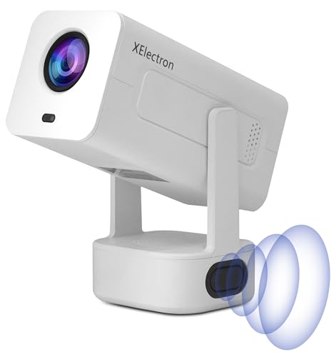 Image of XElectron Techno Plus Android 13 Smart Projector 4k Ultra HD, Bass Speaker, Auto Focus, Auto & 4D Keystone, Rotatable Design with Netflix, Prime, etc, WiFi 6 & BT, Screen Mirroring, 1080P Native