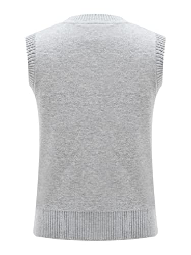 easyforever Kids Boys Girls School Uniform Knitted Vest V Neck Button Crochet Knitwear Cardigan Vest Sweater Waistcoat2