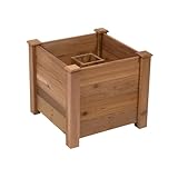 Ilyapa No Dig Mailbox Post Planter Box - 16x16x14 Inch Cedar for Free Standing Mailboxes Outside - Works with existing In-Ground or Mail Box Post