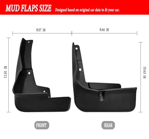Image of Mud Flaps Mud Guards Fit for Toyota Veloz 2021-2022, Front & Rear Mud Splash Guards Accessories - 4 Pc, Black, LAN-VELOZ 21-22