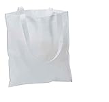50 Bulk Large Tote Bag Mega Pack - 15” x 16” Reusable Non-Woven Material Shopping Bags (White)
