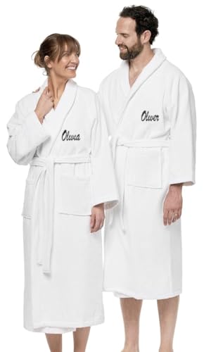 BEN KAUFMAN SALES CO Custom Bathrobes | 2pc Cotton Velour Personalized His and Hers Robes For Couples Monogrammed Bathrobe…