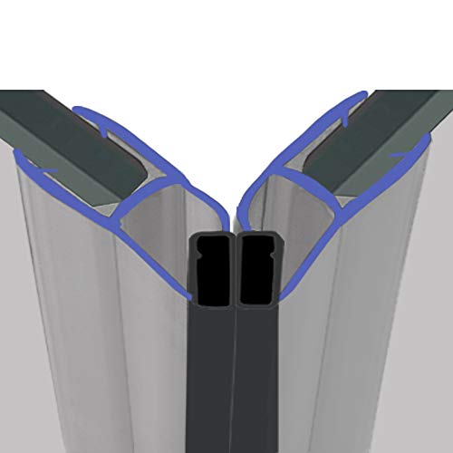 Magnetic Shower Seals | Sold in Pairs | Fits 10-12mm Glass | 90° Magnet for Pivot Opening Doors | 2 Metres Long | MAG016
