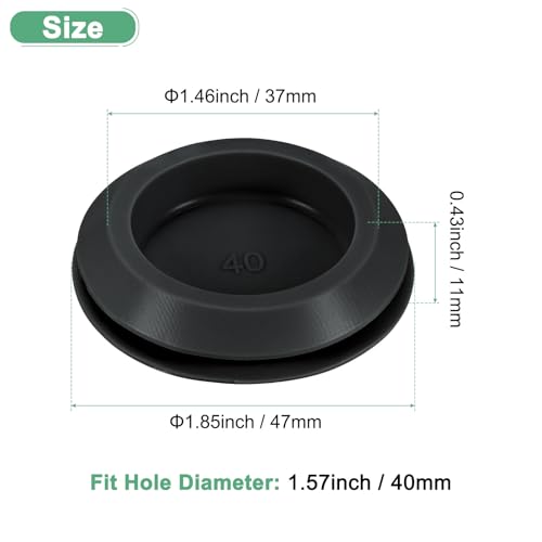 Image of M METERXITY 1-Packs Silicone Hole Plugs, Snap in Locking Hole Plugs for 40mm Hole, Round Hole Rubber Plug Kitchen Bulkheads Waterproof Sealing Plugs [Black]