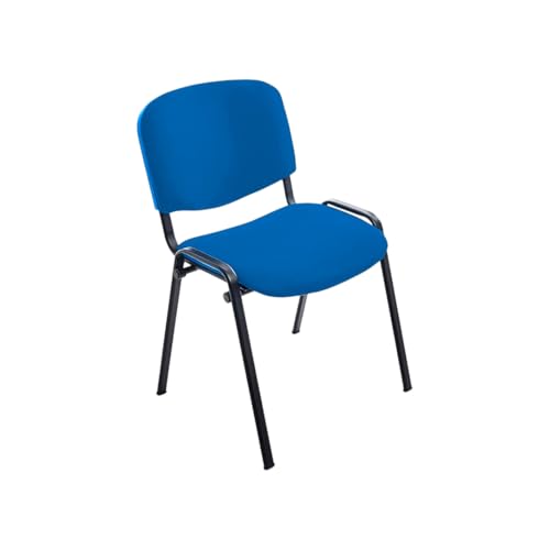 Rocada - Silla De Visitas, Silla Confidente Acolchada, Apilable, Color Azul, Estructura Negra