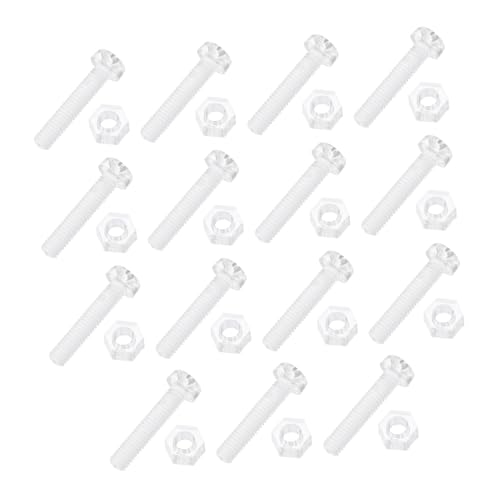 Alipis 30Pcs Transparent Acrylic Screws and Nuts Hand Tighten Mounting Screws Bolts and Nuts for Various Applications