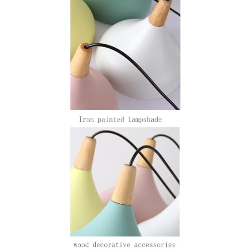 Lámpara colgante retro de madera E27 para iluminación interior 2