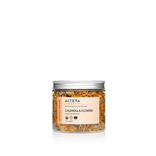 Alteya Organic Infusión de Caléndula 40 gr - Flores de caléndula secas orgánicas 100% puras con certificado del USDA recogidas a mano y ofrecidas directamente por Alteya Organics