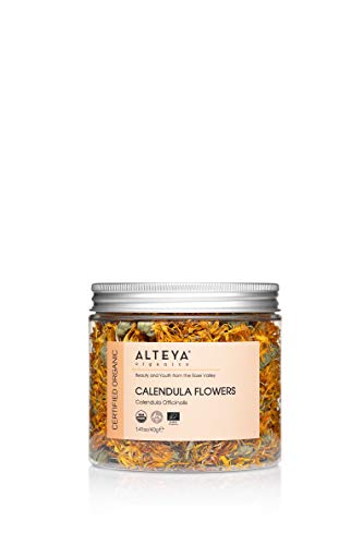 Alteya Organic Infusión de Caléndula 40 gr - Flores de caléndula secas orgánicas 100% puras con certificado del USDA recogidas a mano y ofrecidas directamente por Alteya Organics