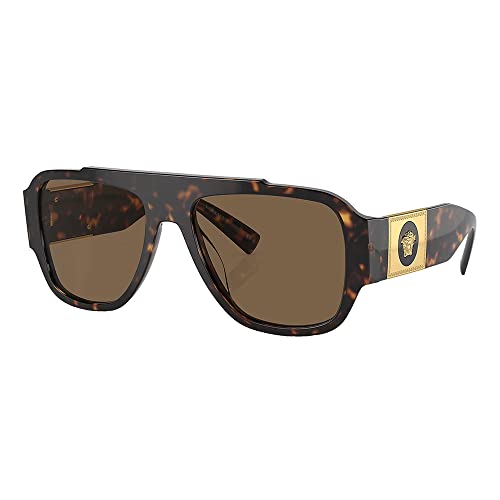 Versace VE 4436U 108/73 Havana Plastic Pillow Sunglasses Brown Lens