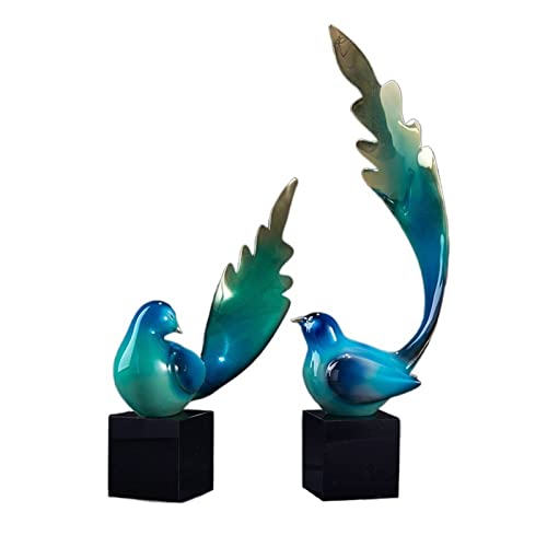 Estatua decorativa Adorno de estatua de Animal, adornos de escultura de pájaro de cobre degradado, decoración del hogar for sala de estar, estudio, dormitorio, oficina, decoraciones de escritorio Deco