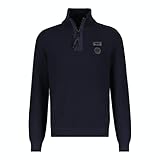 Reißverschluss am Kragen LERROS Herren Strickpullover Classic Navy (as3, Alpha, m, Regular, Regular, XXL)