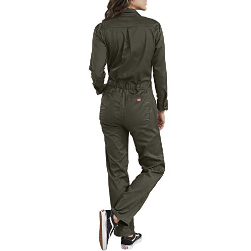 Dickies Women's Long Sleeve Cotton Twill Coverall, Moss, Large