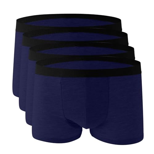 Men's Low Rise Briefs 4PC Solid Lightweight Boxers Underpants Breathable Brief Daily Wear Comfortable Fit Underwear