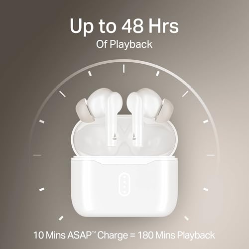 Image of boAt Airdopes 148 Gen 2, 48H Battery, 4Mics ENx Tech, Beast Mode, ASAP Charge, Bluetooth Earbuds, TWS Ear Buds Wireless Earphones with mic (Active White)