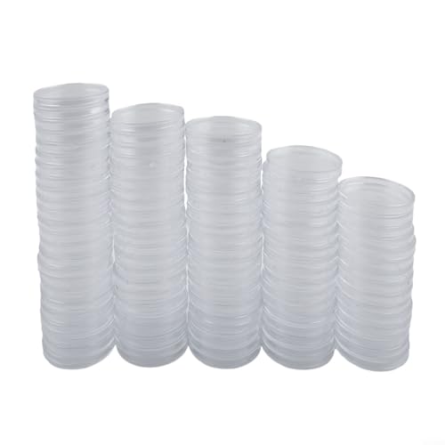 100 cápsulas redondas transparentes de plástico 38mm miniatura 1