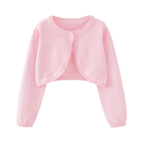 Image of Girls Cardigan Sweater Toddler Long Sleeve One Button Bolero Shrug