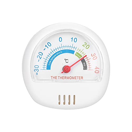 Refrigerator Thermometer, Classic Large Mechanical Dial Deep Freezer Thermometer Refrigerator Temperature Gauge for Refrigerator Freezer Fridge Cooler White