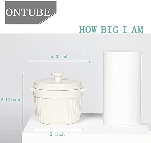 Ontube Ceramic Candy Jar With Lid 17Oz, Porcelain Cookies Jar Candy Dishes (White) #TOP3