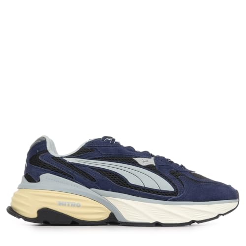 PUMA Fade Nitro LS S 40620202 - Zapatillas deportivas para hombre, Azul marino, negro, gris medio, 44 EU