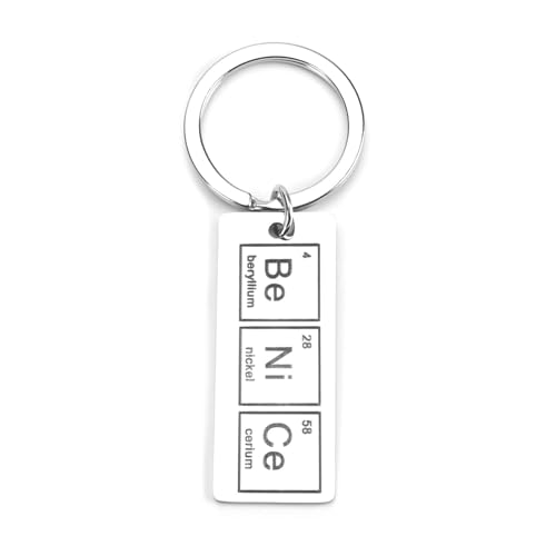 Stainless Steel Keychain, Unique Chemical Element Design, Gifts for Women, Mum, Sisters, Friends and Teachers, Great for Birthdays, Travel and Appreciation Gifts