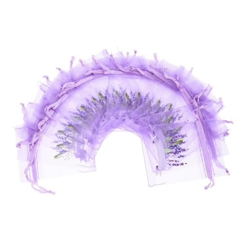 20 bolsas de saquitos de lavanda con cordón translúcidas miniatura 1