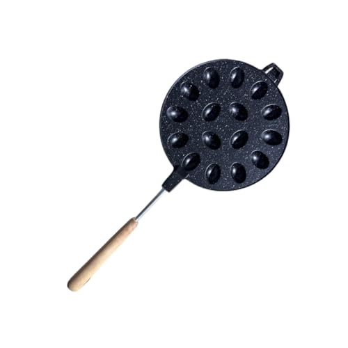 YIGZYCN Molde antiadherente para hornear galletas de nogal con mango de madera para gofres de nueces y pasteles, aleación de aluminio, cocina