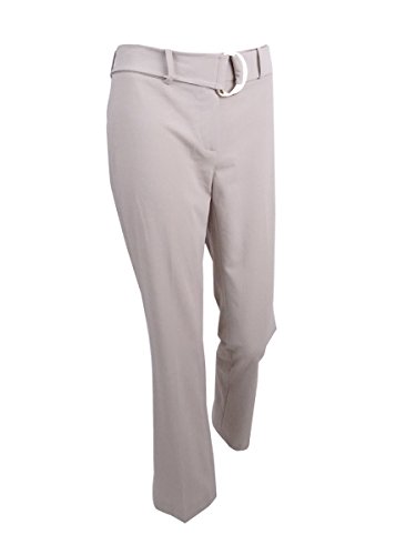 Calvin Klein Women'sPetite Belted Straight-Leg Pants (2P, Khaki)